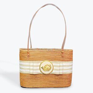 Bosom Buddy Hand Woven Straw 'The Hunt' Bag/Tote with Bow